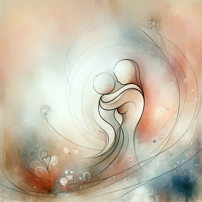 Motherhood Abstract Art: Embracing Love and Care