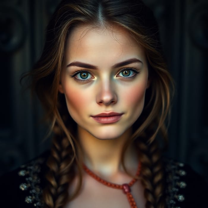 Captivating German Girl with Unique Facial Features