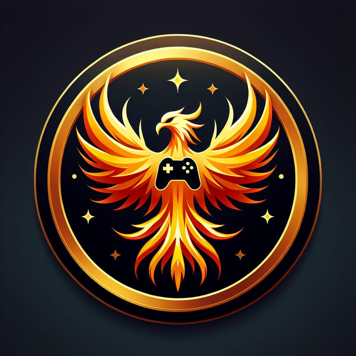 Golden Phoenix Gamer Icon - Fierce & Majestic Design