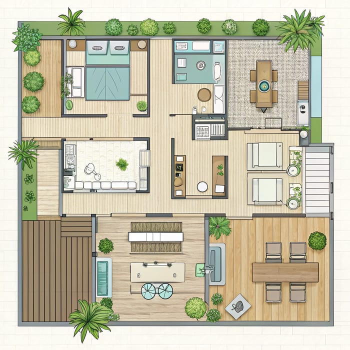 Aesthetic Two-Story House Floor Plan