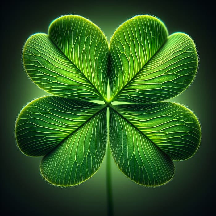 Vibrant Four-Leaf Clover Close-Up Image | Heart-Shaped Leaves