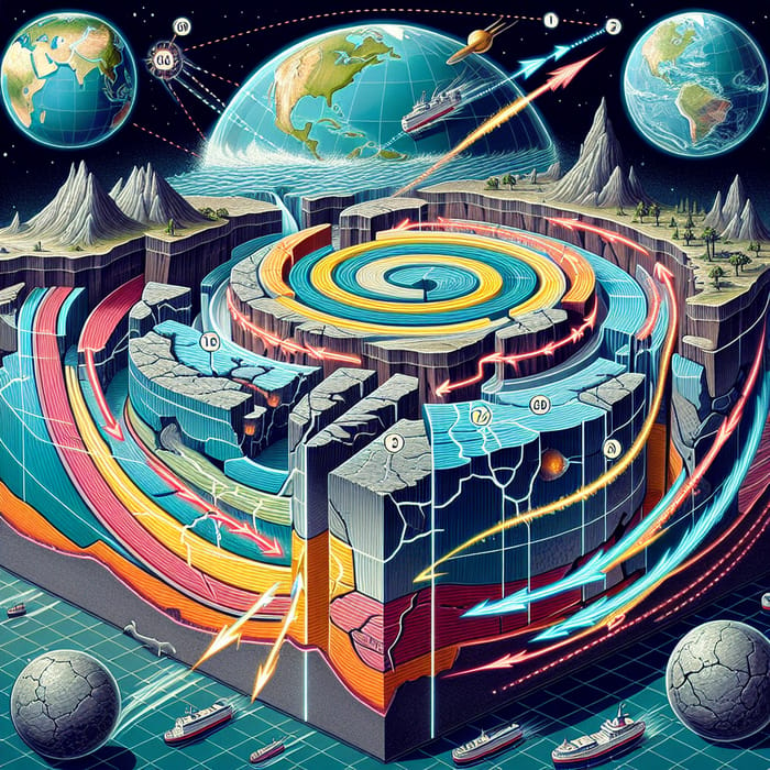 Tectonic Plates Movement - Diagram & Illustration