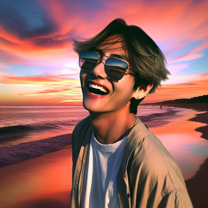 Kim Taehyung Sunset Beach Style