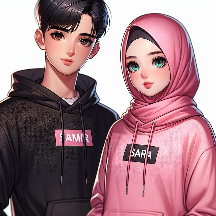 Samir and Sara: Young Couple in Modern Fashion