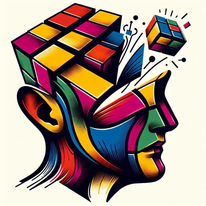 Innovative Rubik's Cube Creator Illustration | Surreal Style