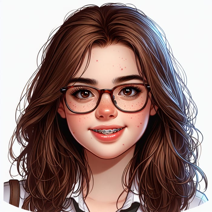 Adorable Chubby Girl with Glasses and Braces | Nerd Beauty