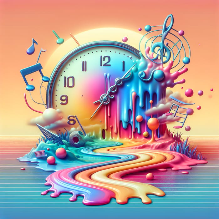 Surreal Melting Clock Album Cover Art