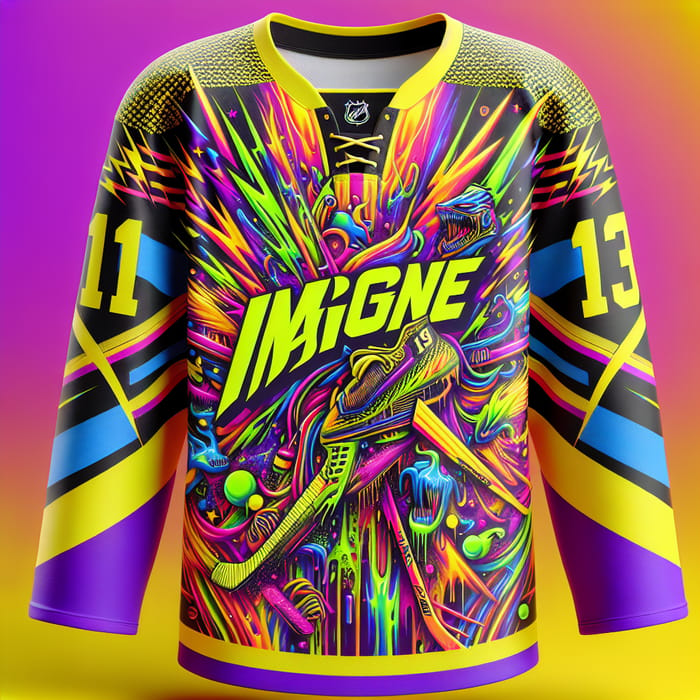 Distinct Home Ice Hockey Jersey's | Neon Yellow & Bright Purple