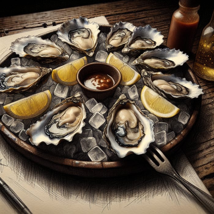 Les Huitres: Fresh Oysters on Rustic Platter