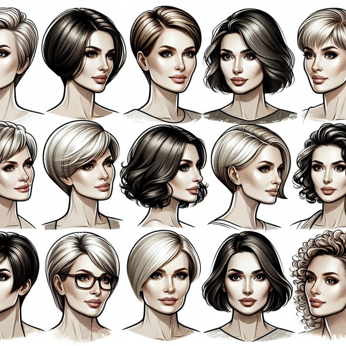 Stylish Short Haircuts for Square Faces | Women 45+