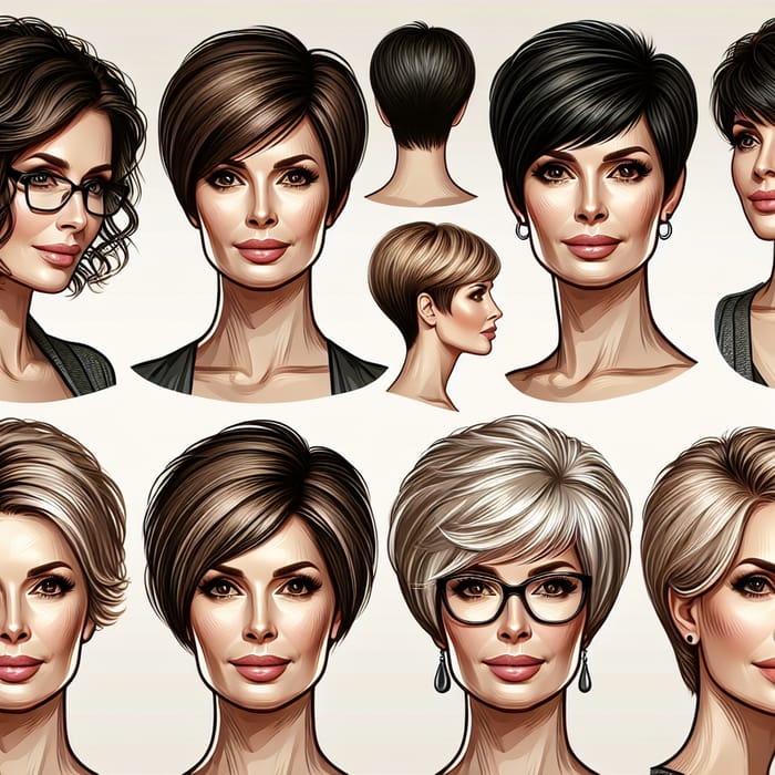 Short Haircuts for Square Faces Women 45+