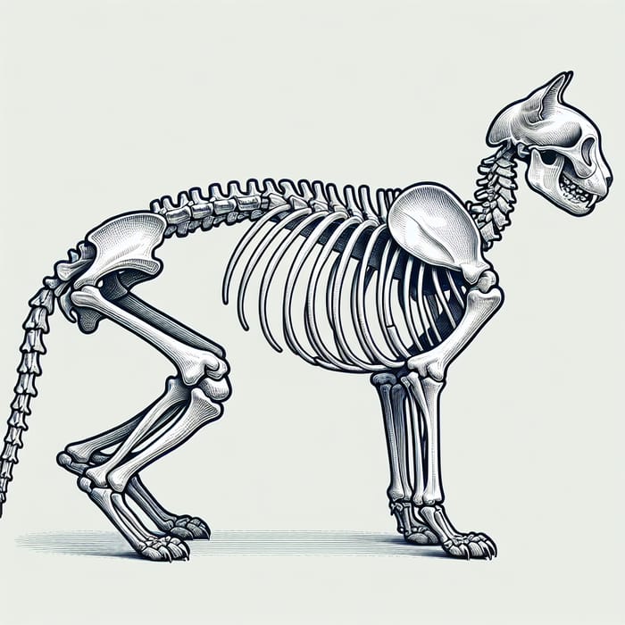 Cat Skeleton - Anatomy Illustration