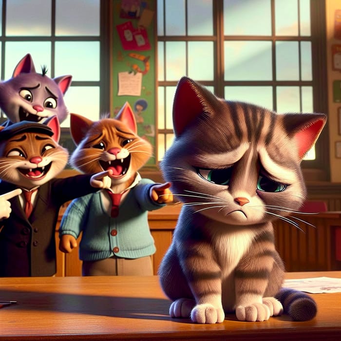 Heart-Wrenching Cat Bullying Incident | Animated School Scene