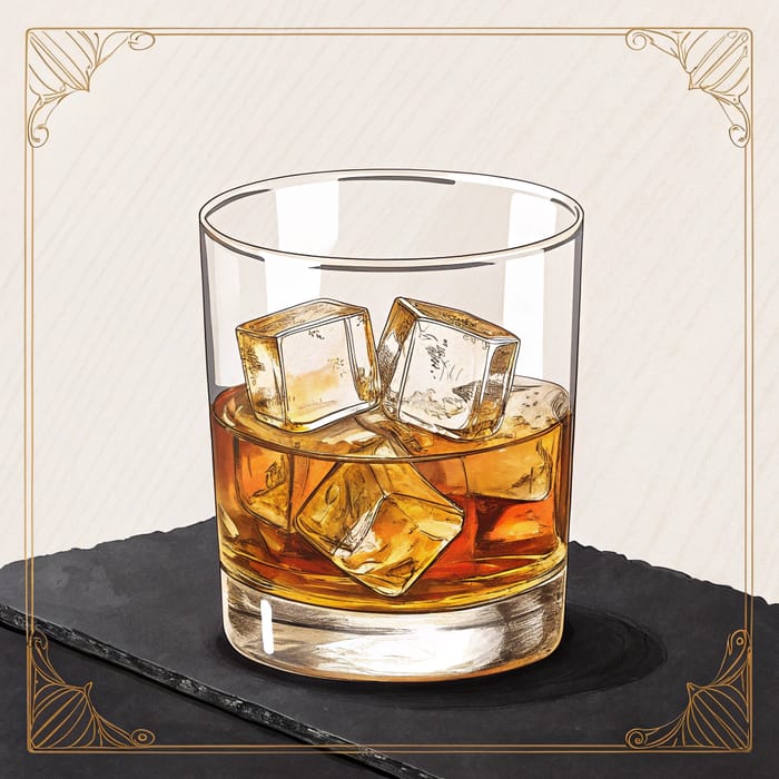 Whiskey Album Cover Design with Ice