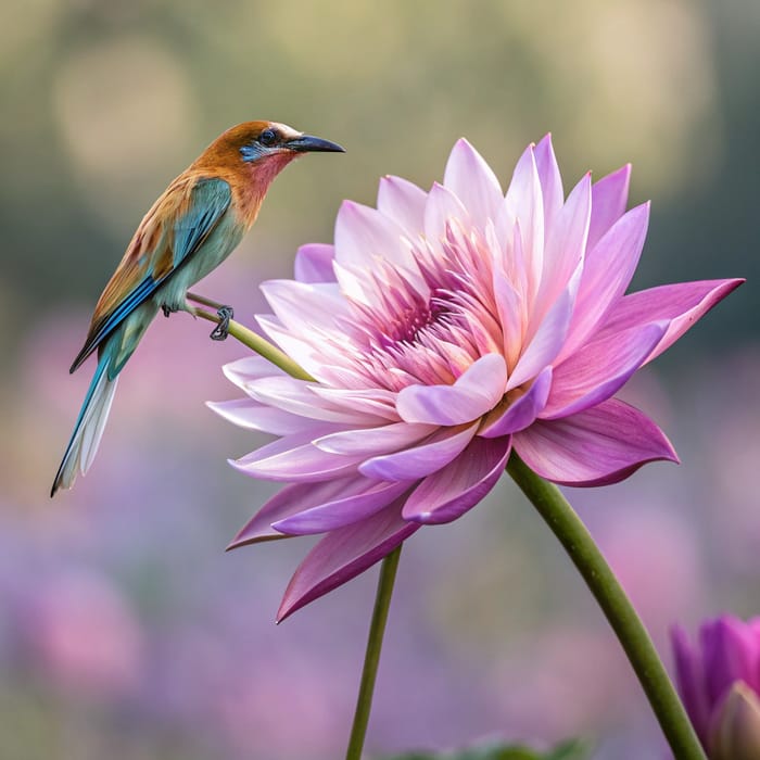 Amazing Flower with Bird - Studio Photography