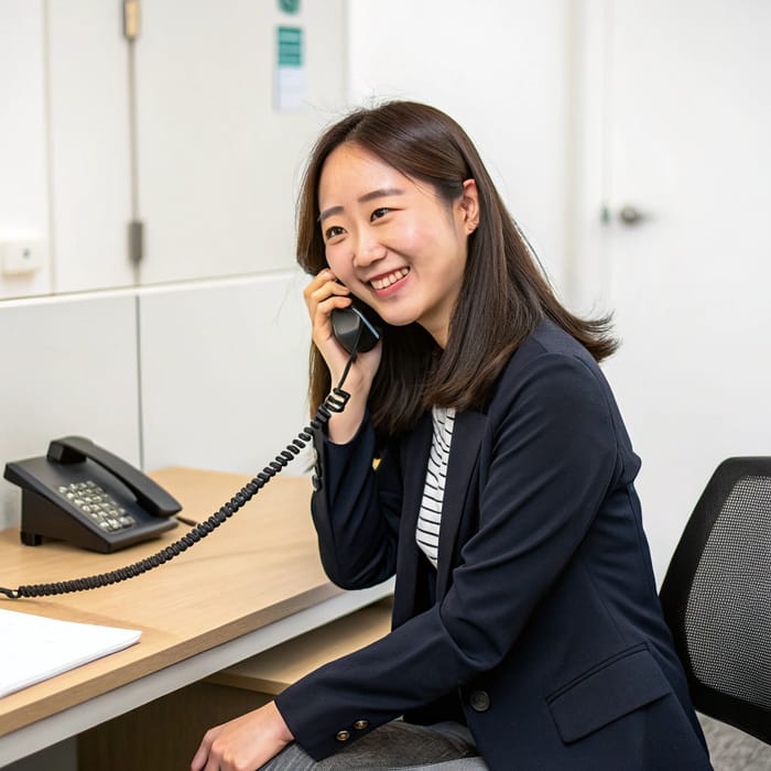 Cute Korean Lady in Casual Office Wear