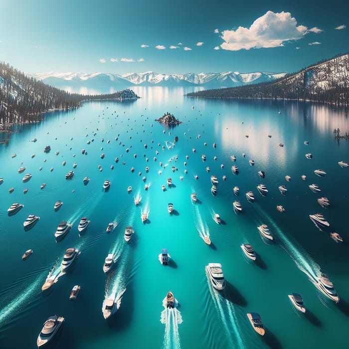 Asymmetrical Balance of Lake Tahoe: Boats & Beauty