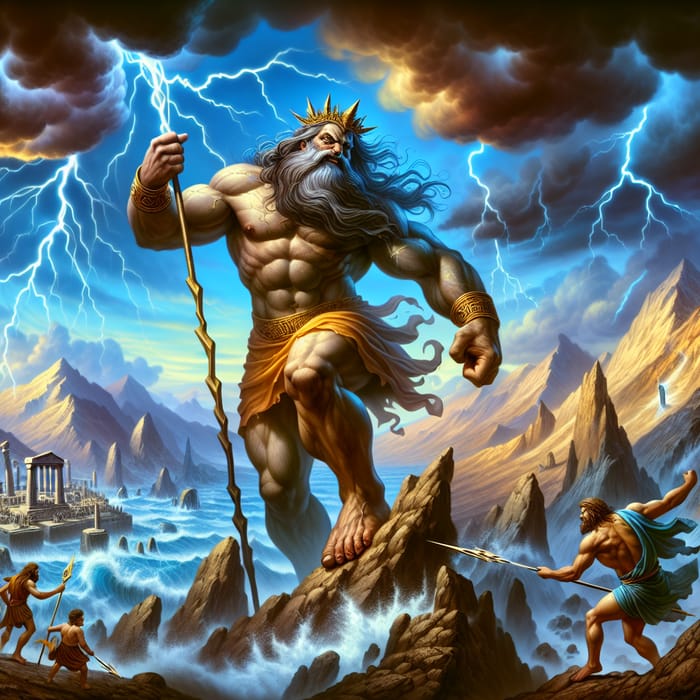 Epic Titans of Greek Mythology: A Stormy Scene