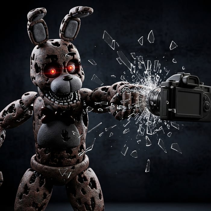 Withered Bonnie Punches Camera - Epic Fan Art