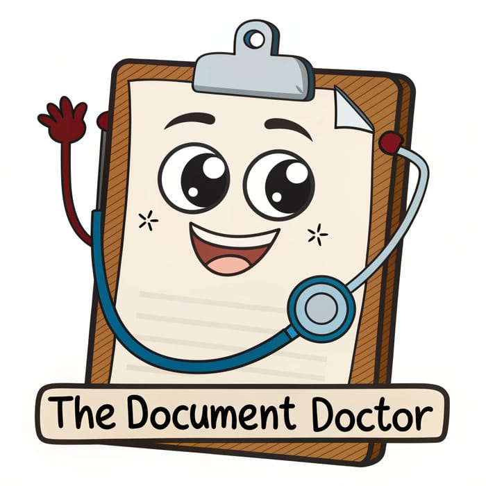 The Document Doctor Mascot Clipart