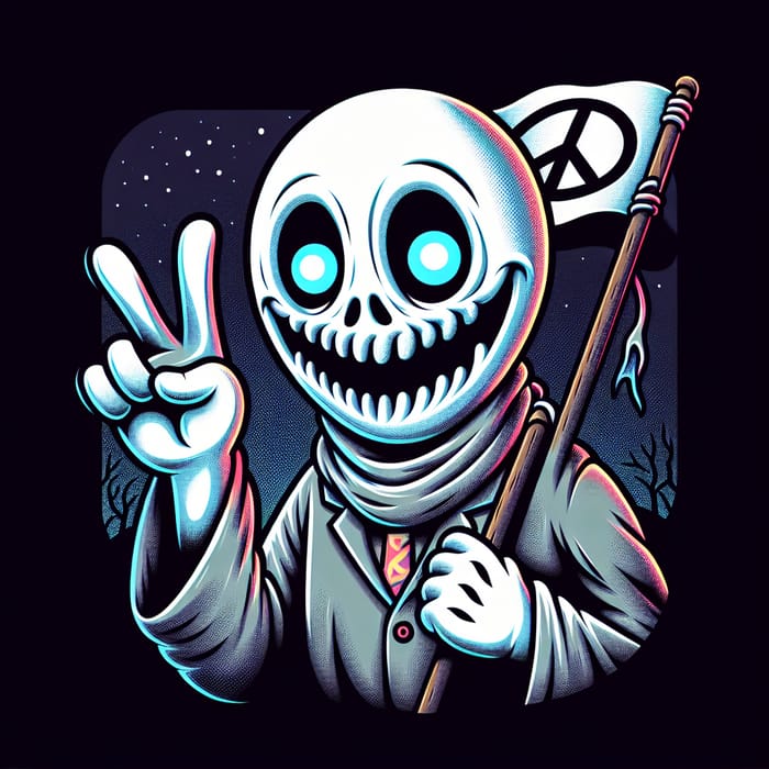 Cheerful Ghoul Mascot Illustration - 128x128 Pixels