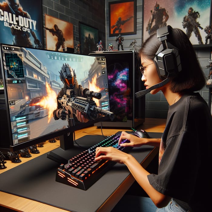 Expert South Asian Female Gamer | High-Intensity FPS Gameplay