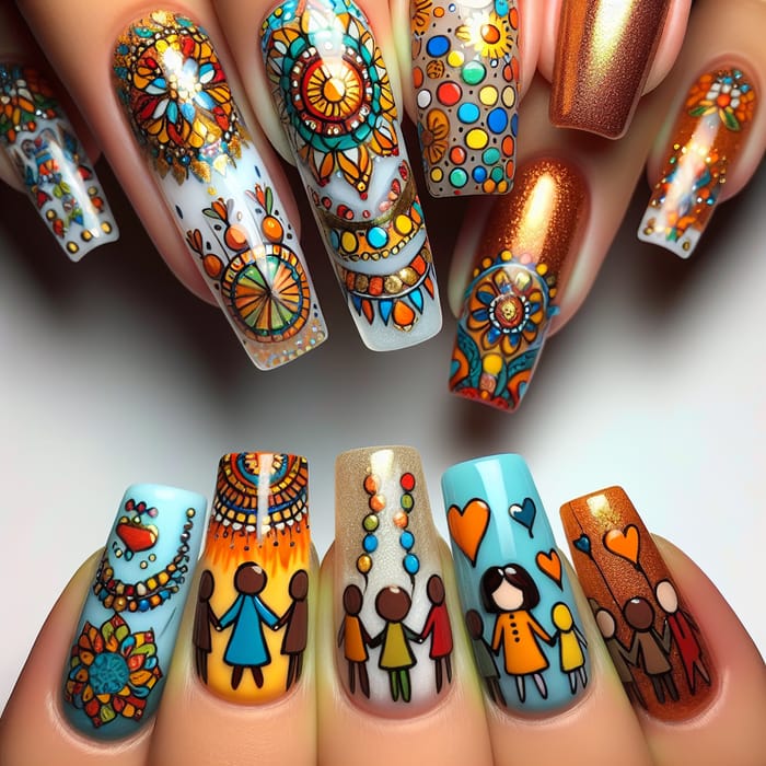 Harmony Day Nail Art - Cultural Unity & Peace Designs