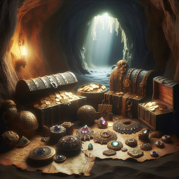 Mysterious Ancient Treasure in Hidden Cave: Gold Coins, Precious Jewels & Lost Treasures