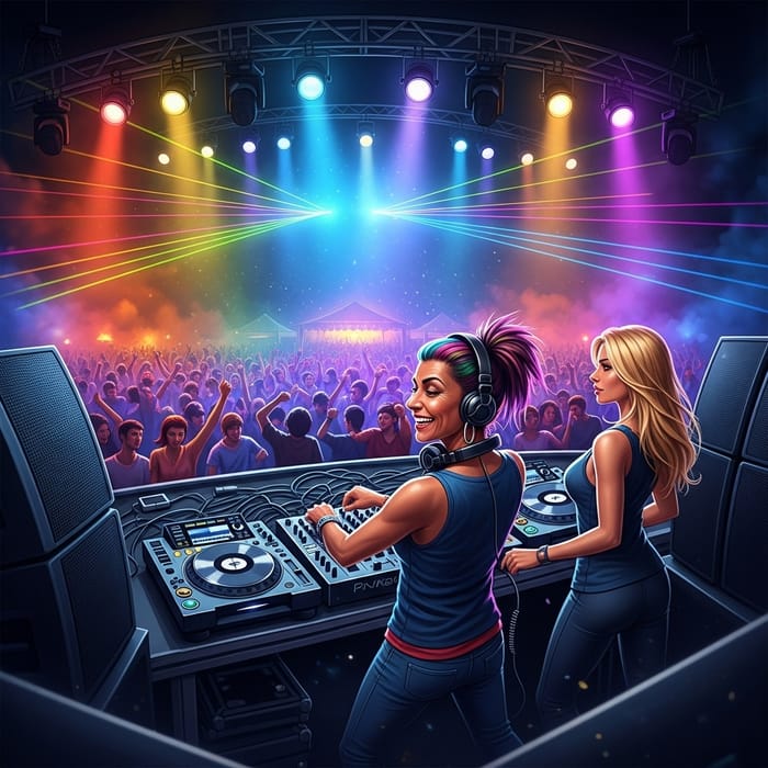 Vibrant DJ Performance at Music Festival Art Vibrant DJ Performance at Music Festival Art