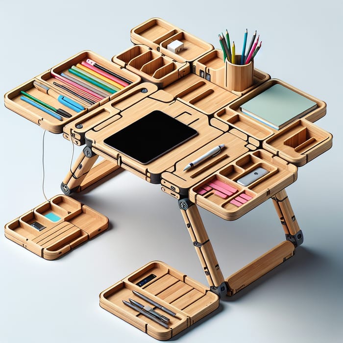 Flexible Desk | Modular Design with Interchangeable Compartments & Charging Stand