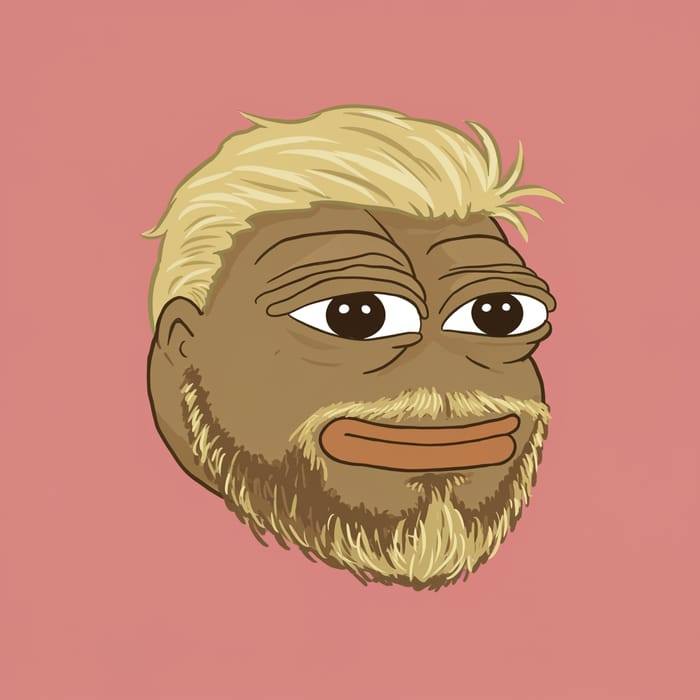Blond Pepe with Goatee - Unique Character Design