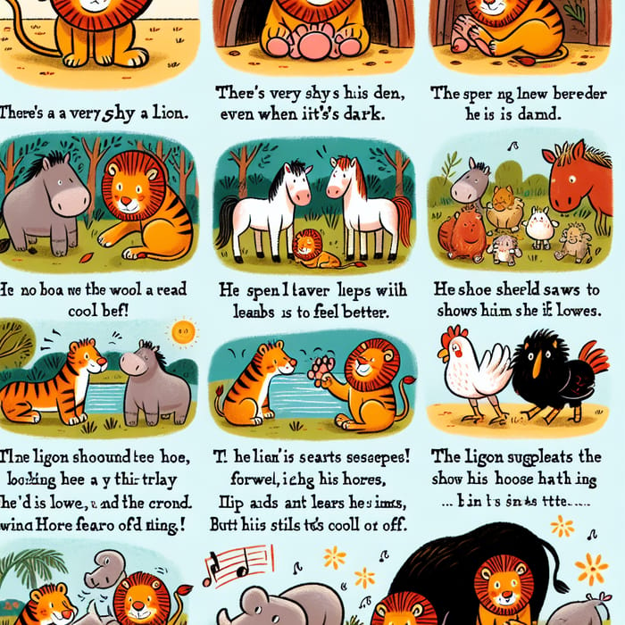 Shy Lion's Transformation: Animated Tale of Overcoming Shyness