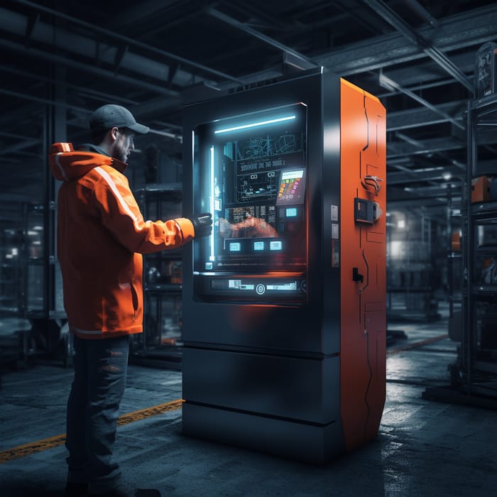 Vending Machine for Work Gloves in Warehouse