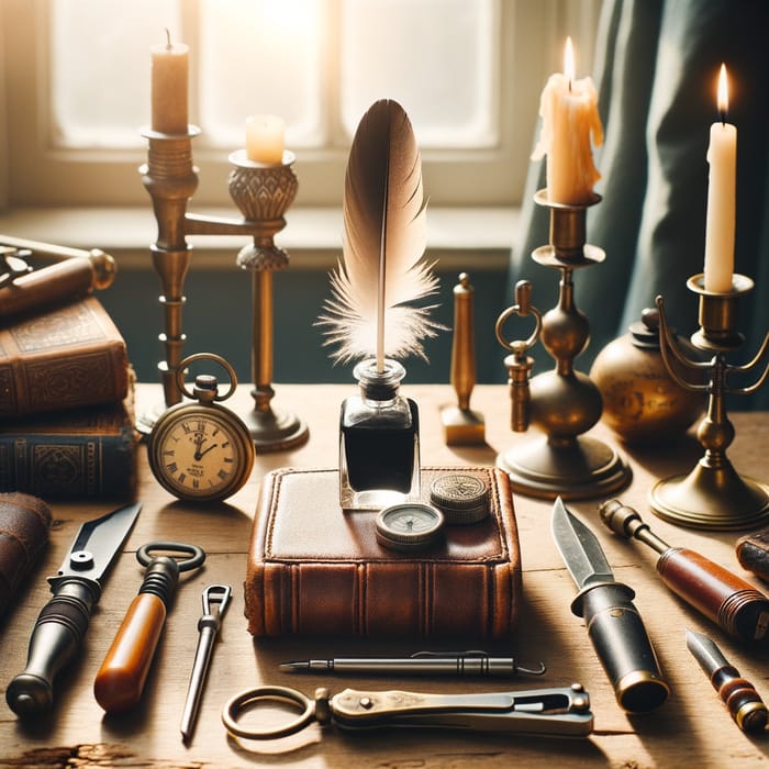 Handcrafted Goods Displayed on Wooden Table