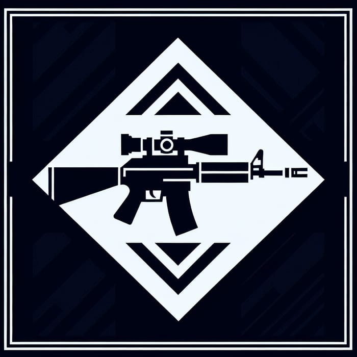 Rectangular Chevron with Flag Design, AK-74 Rifle & Binoculars Image