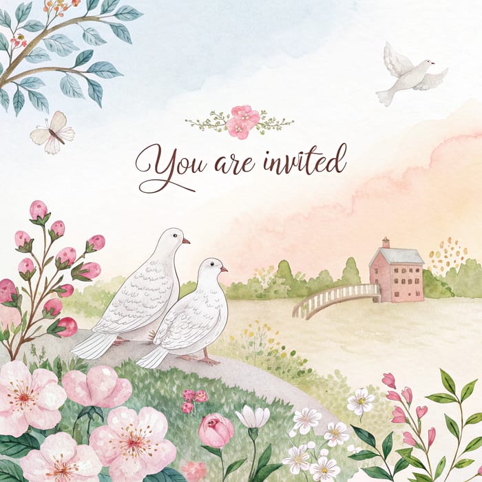 Beautiful Watercolor Wedding Invitations