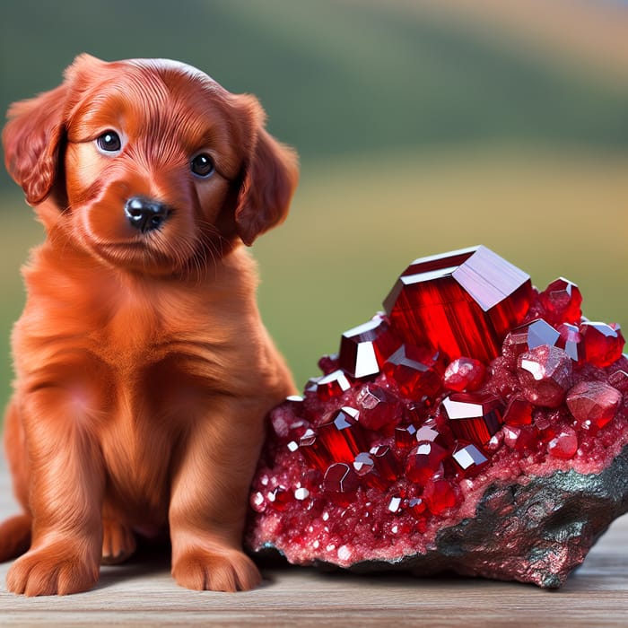 Adorable Red Puppy and Cinnabar Beauty