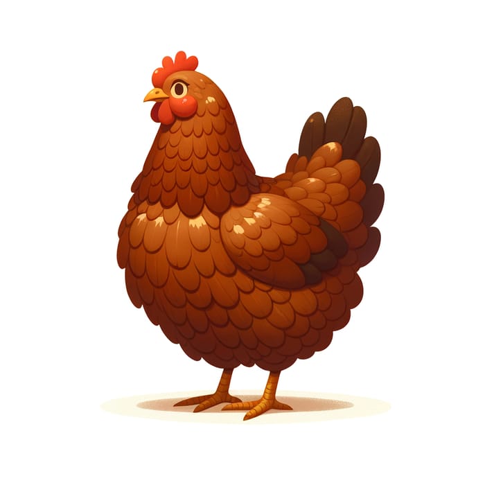 Warm Brown Hen | Family-Friendly Animated Style