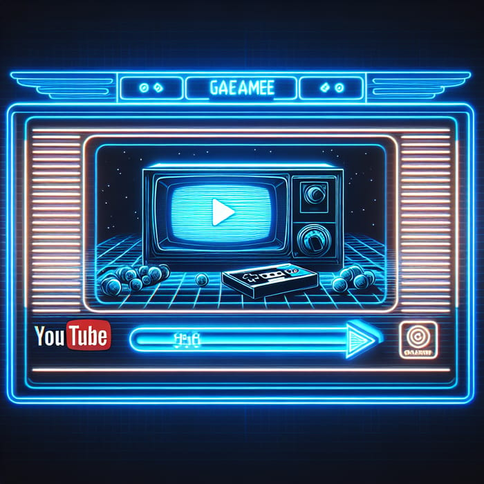 Retro Neon Banner for YouTube - Nostalgic Arcade Style