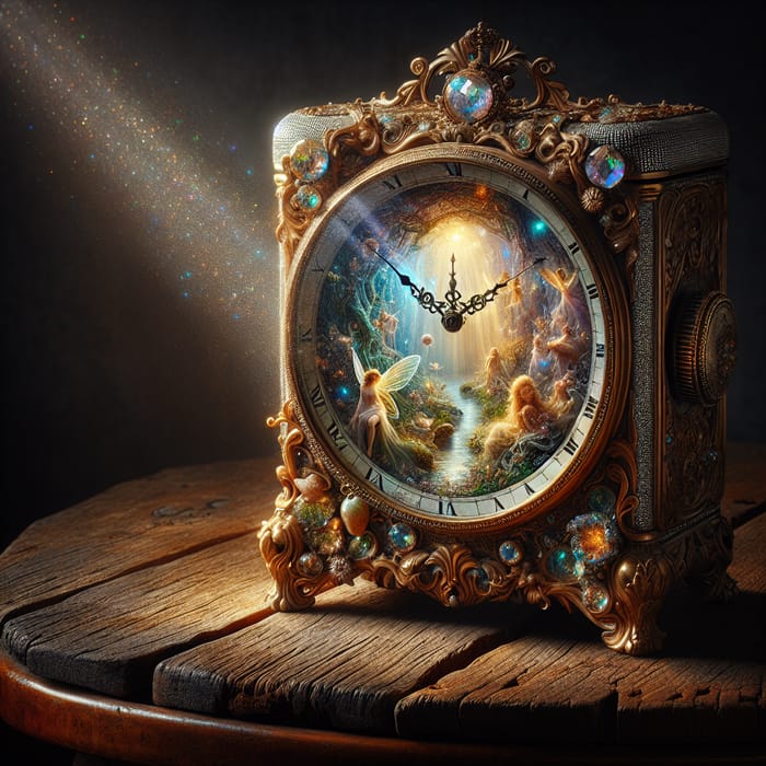 Fairy-Tale Realism: Vintage Clock and Fantasy World