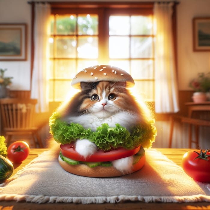 Adorable Cat Burger Scene: A Purrfect Delight