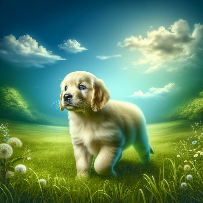 Golden Retriever Puppy Wallpaper - Serene HD Background