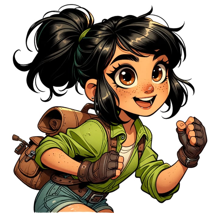 Adventurous Girl Cartoon Character: Explore with Joy