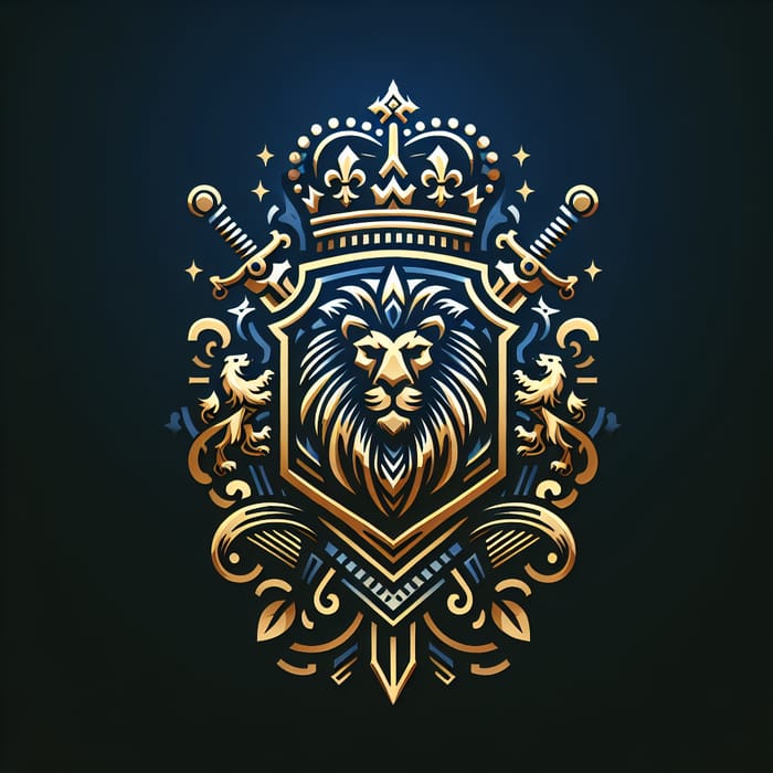 Custom Emblem Logo Design - Royal Blue & Gold