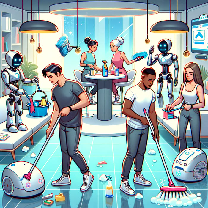 Futuristic Cleaning: A Fun Cartoon Exploration