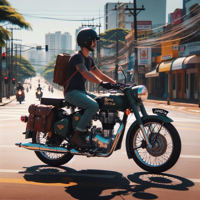 Royal Enfield Classic 350 Motorcycle in Jundiaí, São Paulo Streets