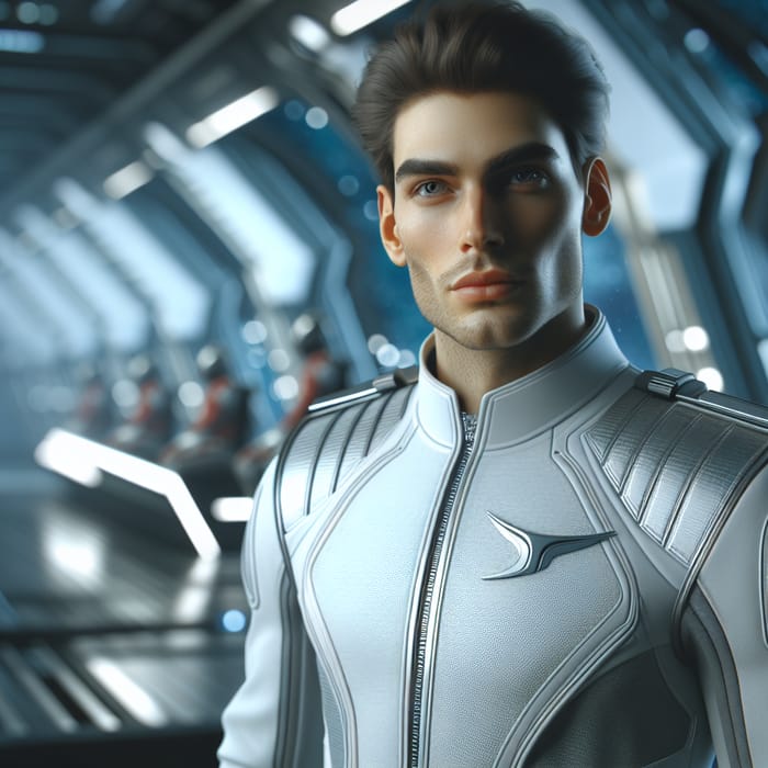 White Futuristic Starship Captain | Space Explorer