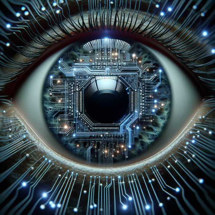 Detailed Digital Eye with Intel Processor Connections