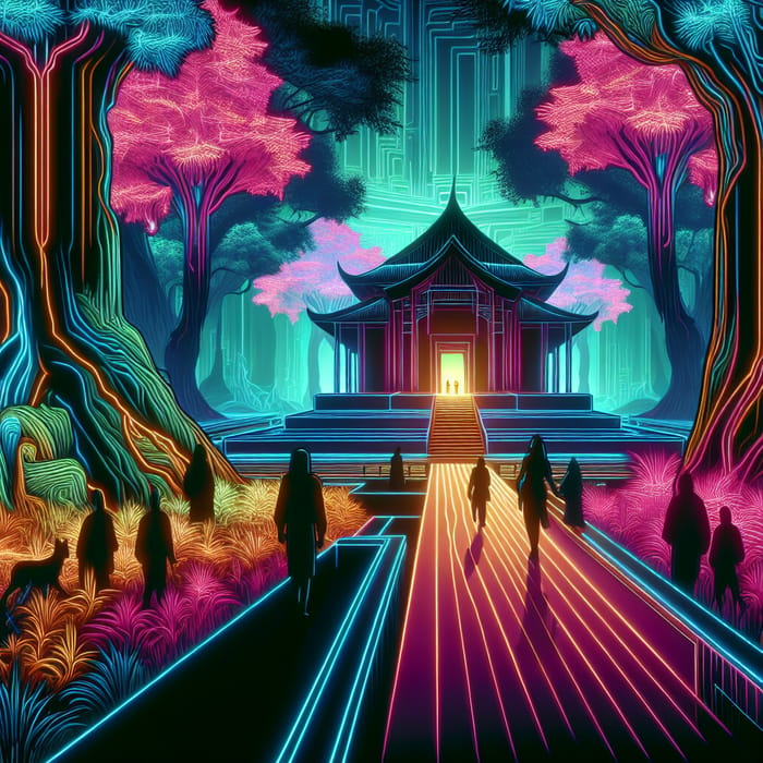 Explore a Mystical Neon Forest with Hidden Temple