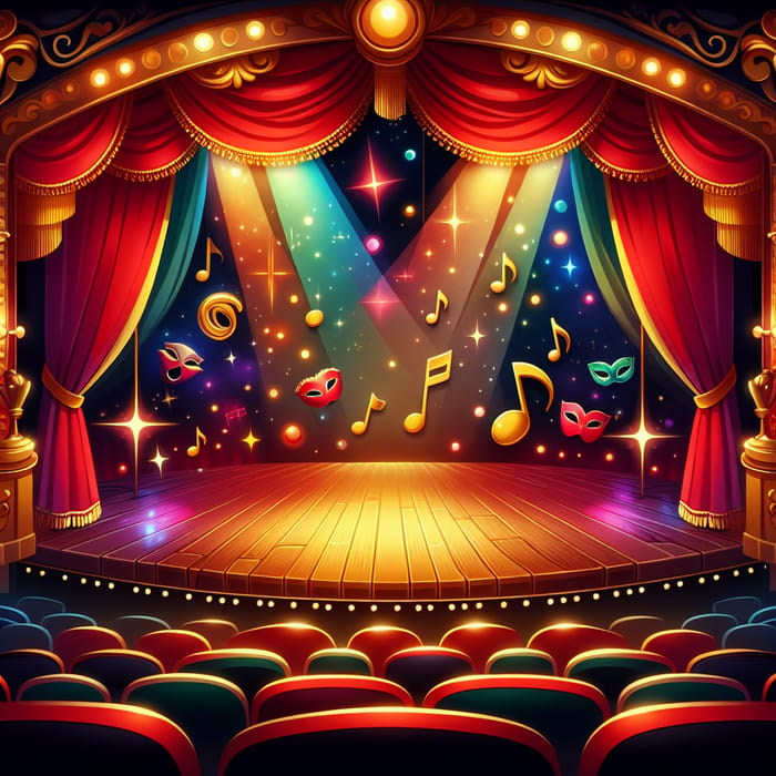 Vibrant Disney Musical Theater Background Image